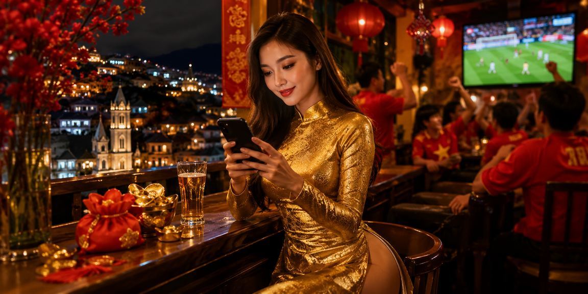 Phụ nữ Việt Nam mặc áo dài đăng ký tài khoản cá cược trực tuyến tại vùng núi Sapa